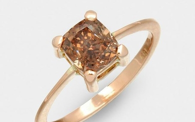 Natürlicher Fancy-Dark-Orange-Diamantring