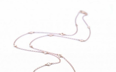 0.34 Carats Diamonds by The Yard 18k Rose Gold Necklace