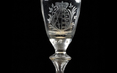 A goblet bearing the Saxon coat-of-arms and Prince Elector's hat