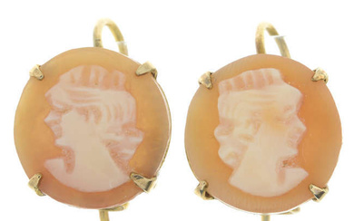 9ct gold shell cameo earrings