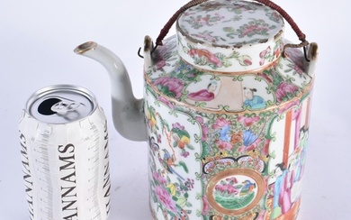 A 19TH CENTURY CHINESE CANTON FAMILLE ROSE PORCELAIN TEAPOT ...