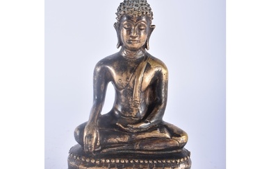 A 19TH CENTURY SOUTH EAST ASIAN THAI INDIAN BRONZE FIGURE OF...