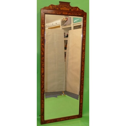 A 19th Century Marquetry Inlaid Large Bevelled Hall Mirror h...