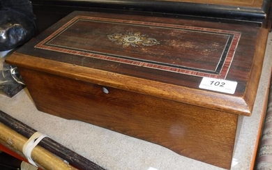 A 19th Century Swiss simulated rosewood cased musical box...