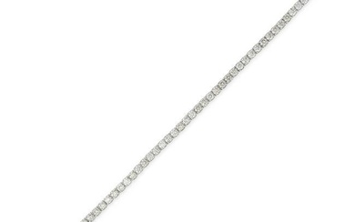 A 7.00 CARAT DIAMOND LINE BRACELET in 18ct white gold, set with a single row of round brilliant cut