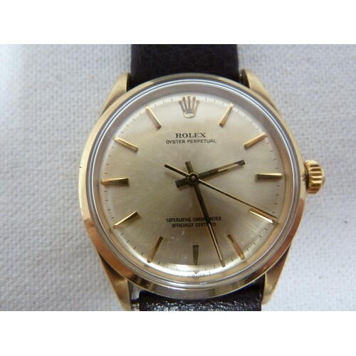 A 9ct gold Rolex perpetual oyster Gentleman's wristwatch, c ...