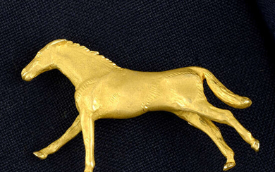 A 9ct gold horse brooch, by Alabaster & Wilson.