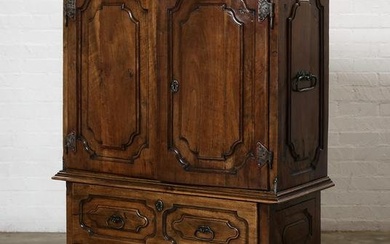 A Baroque style walnut cabinet on stand