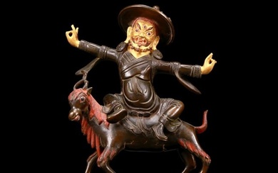 A Brilliant Gilt-Bronze Figure Of Vajrapani