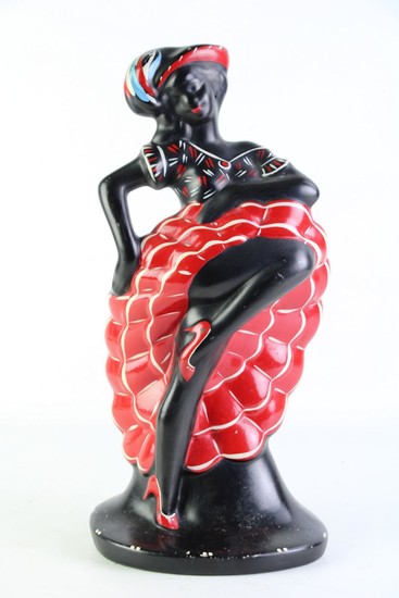 A Ceramic Handpainted Dancing Lady Figural Lamp Base (H40cm)