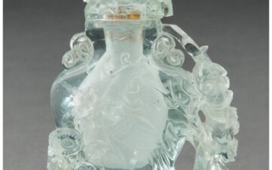 A Chinese Aquamarine Snuff Bottle 3 x 1-3/4 x 0