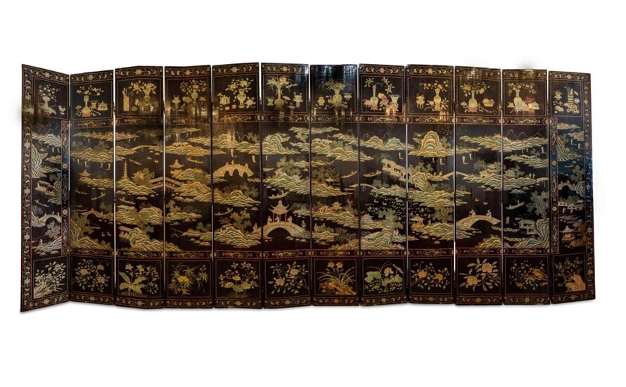 A Chinese Coromandel Twelve-Panel Screen