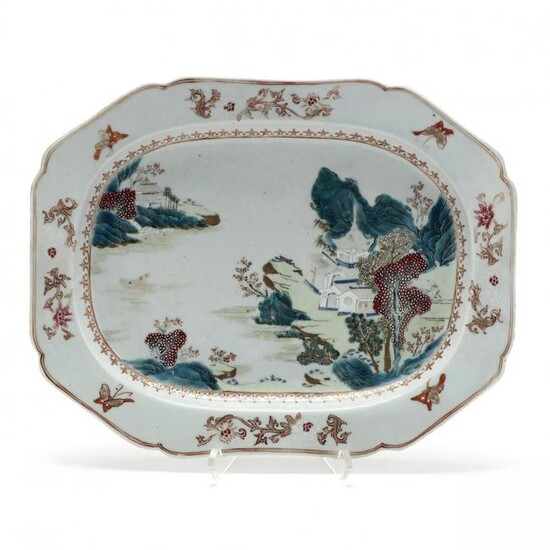 A Chinese Export Porcelain Platter with Scenic