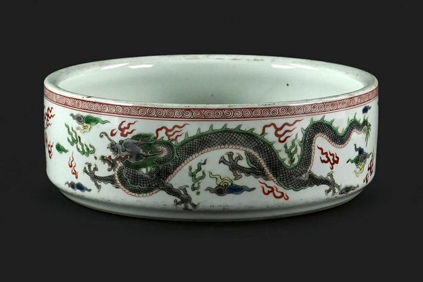 A Chinese Famille Verte Porcelain Low Bowl.