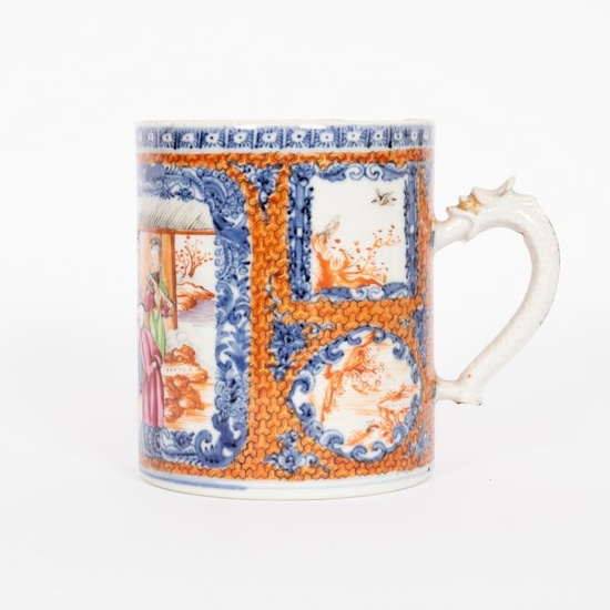 A Chinese famille rose export cylindrical mug, Qianlong, with...