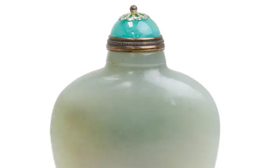 A Chinese green jade spade-shaped snuff bottle Qing dynasty, 19th century Well...