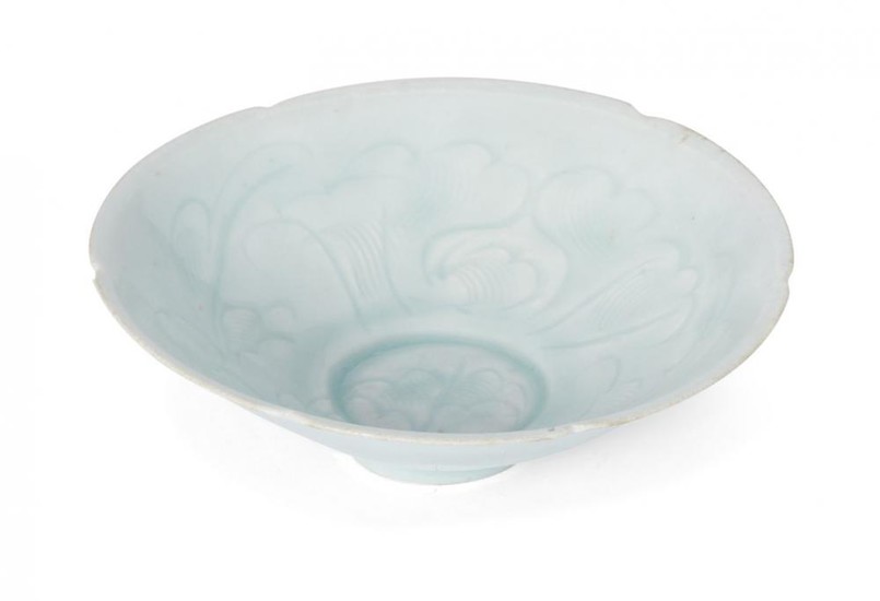 A Chinese qingbai porcelain lobed bowl, Song...