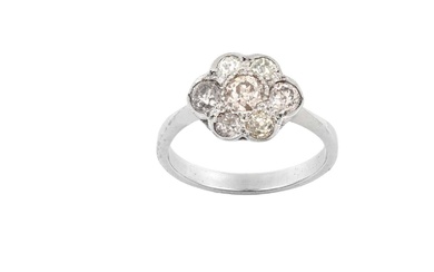 A Diamond Cluster Ring the central old cut diamond within...
