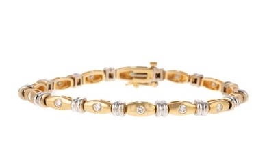 A Diamond & Gold Link Bracelet in 14K
