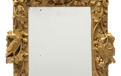 A Dutch carved giltwood auricular mirror