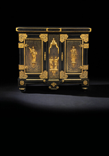 A FRENCH ORMOLU-MOUNTED, BRASS-INLAID AND TORTOISESHELL 'BOULLE' MARQUETRY AND EBONY MEUBLE D’APPUI, THIRD QUARTER 19TH CENTURY