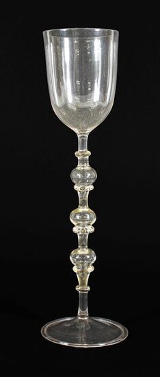 A Façon de Venise Glass Wine Glass, probably Low Counties,...