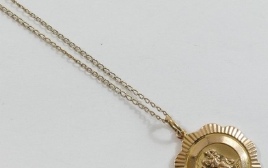 A Georg Jensen 9 carat gold St. Christopher pendant, London ...
