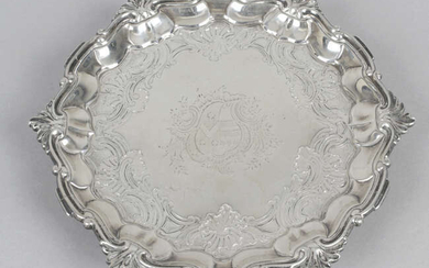 A George II silver waiter or small salver.