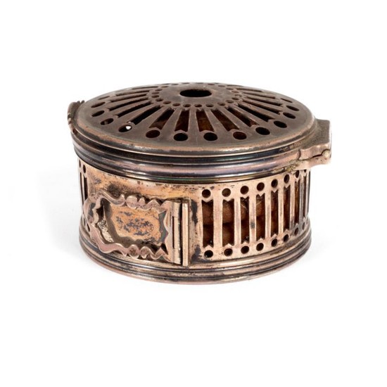 A George III silver wax taper box, Thomas &...
