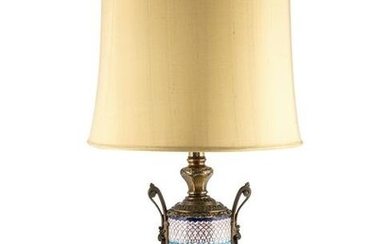 A Gilt Metal Mounted Porcelain Vase Lamp