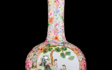 A Gorgeous Famille-Rose 'Figure& Flower' Vase