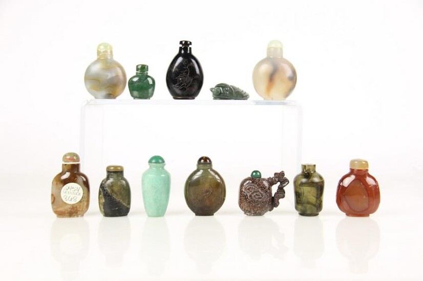 A Group of Chinese Stone Snuff Bottles