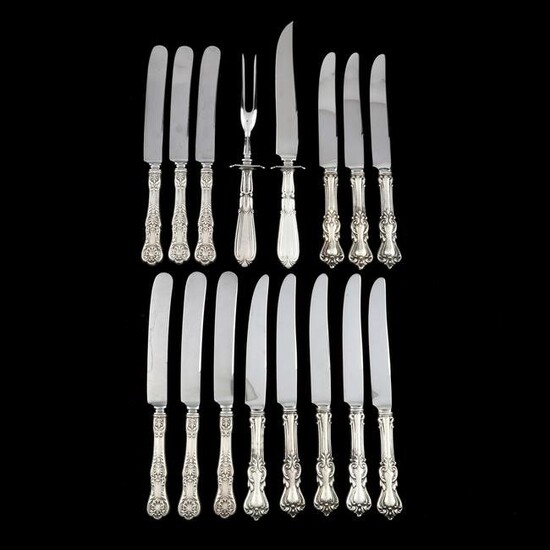 A Group of Sterling Silver Knives