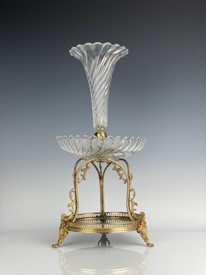 A LARGE ORMOLU AND BACCARAT CRYSTAL CENTREPIECE