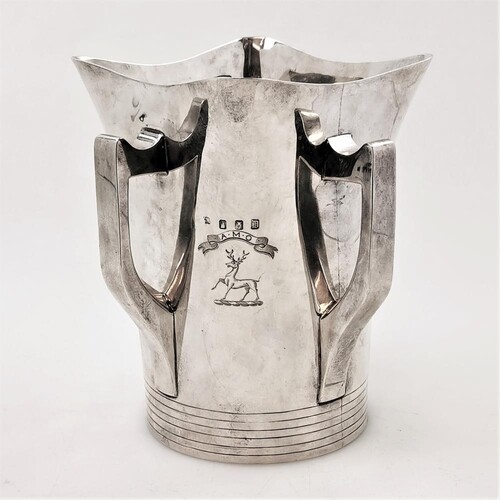 A LATE 19TH CENTURY IRISH SILVER METHER CUP, of usual taperi...