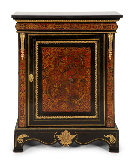 A Napoleon III Gilt Bronze Mounted Boulle Marquetry Slate-Top Cabinet