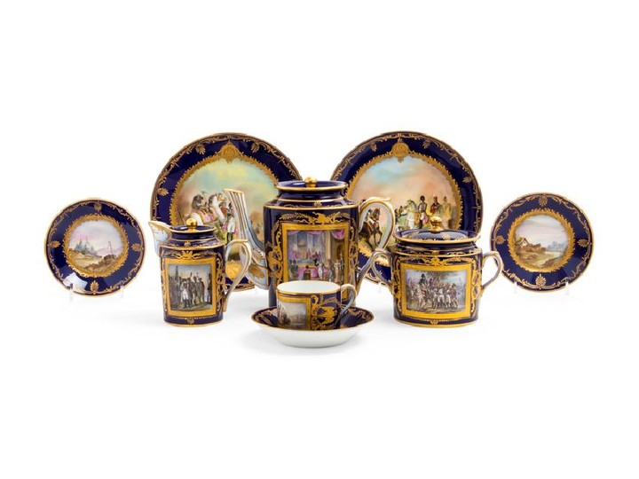 A Napoleonic Sèvres Style Porcelain Luncheon Service