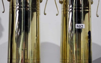 A PAIR OF BRASS TRENCH ART VASES