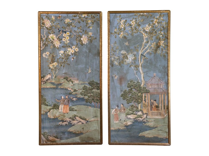 A Pair of Chinese Wallpaper Panels