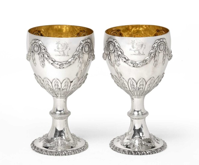 A Pair of George III Silver Goblets, by John Carter, London, 1772