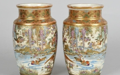 A Pair of Meiji Period Satsuma Vases