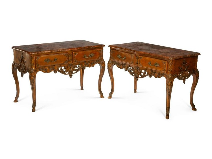 A Pair of Regence Style Console Tables