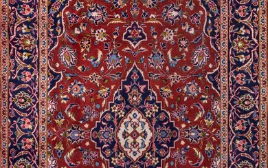 A Persian Hand Knotted Kashan Rug, 245 X 145