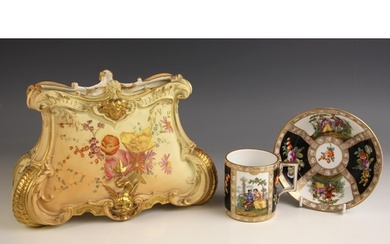 A Royal Worcester blush ivory 'handbag' vase, shape number 1...