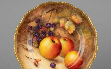 A Royal Worcester cabinet plate painted with fruit and signed by Richard Sebright, 10 in. (25.4 cm.) d.