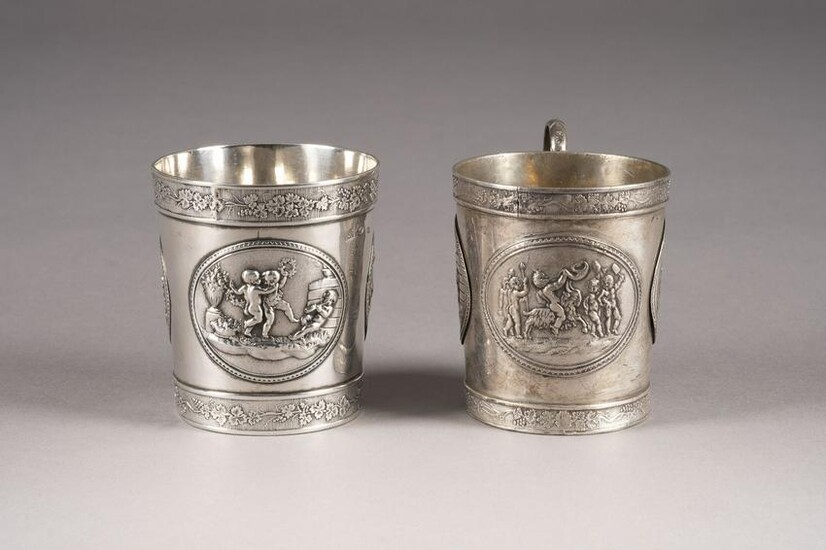 A SILVER CUP AND A SILVER BEAKER