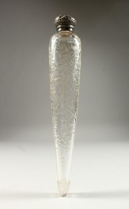 A SUPERB VICTORIAN CRYSTAL CUT TAPERING SCENT BOTTLE
