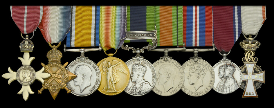 A Second War O.B.E. group of nine awarded to Lieutenant Colonel N....