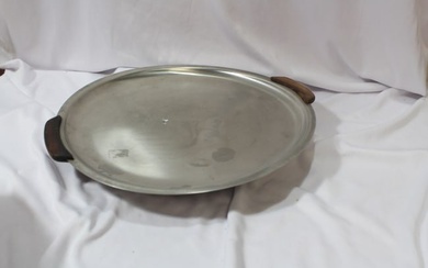 A Silverplated Wooden Handle Tray