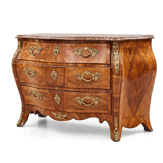 A Swedish Rococo 18th century commode by C M Herlin.